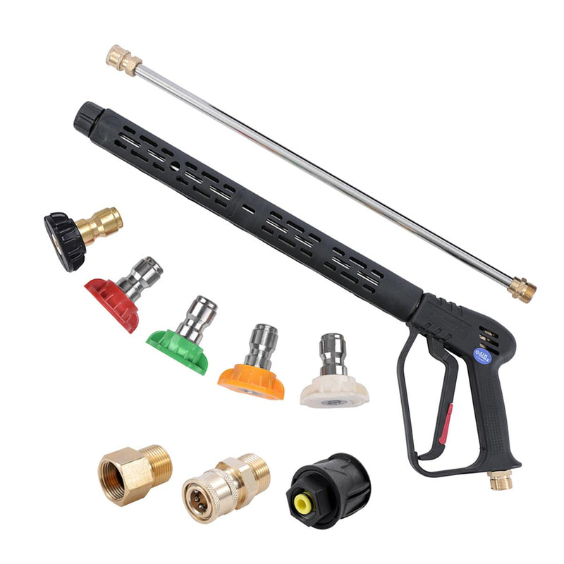 Pressure Washer Gun Pure Copper With 5 Tips 4000PSI Fits 14mm/15mm & KR
