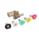 Pressure Washer Pivoting Coupler with 5 Nozzle Tips, 90 Degree Rotation