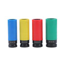 Impact Deep Socket Set Coloured 4PCs 1/2", Black CR-V, 78mm