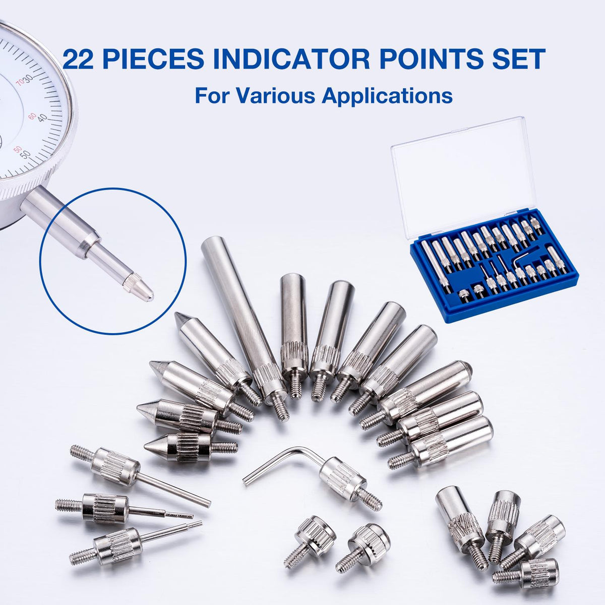 001 Grads, 1 Travel Dial Indicator (Insize Brand) with RDX Magnetic Base & Points | Wholesale Tool 001 Grads, 1 Travel Dial Indicator (Insize Brand) with RDX Magnetic Base & Points | Wholesale Tool