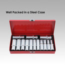 Deep Socket Set 1/2" 14 PCs in Steel Case CR-V