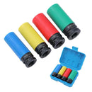 Impact Deep Socket Set Coloured 4PCs 1/2", Black CR-V, 78mm