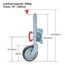 Caravan Trailer Jockey Twin Wheel Swing Up