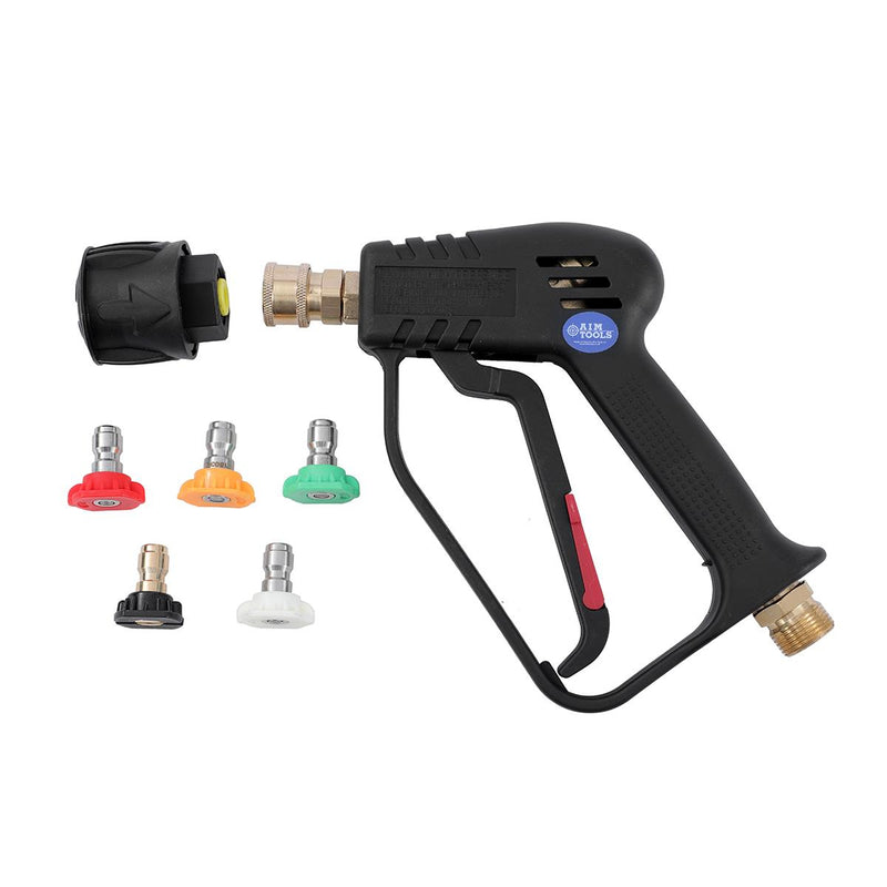 Pressure Washer Gun With 5 Tips, Fits 14mm/15mm & KR