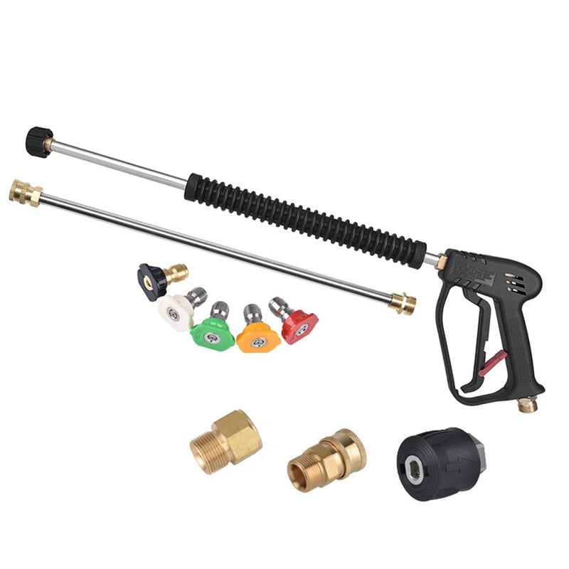 Pressure Washer Gun Pure Copper With 5 Tips 4000PSI Fits 14mm/15mm & KR