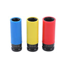Impact Deep Socket Set Coloured 3PCs 1/2", Black CR-V, 78mm
