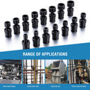 3/8" Impact Socket Set Swivel CR-MO, 8-22mm