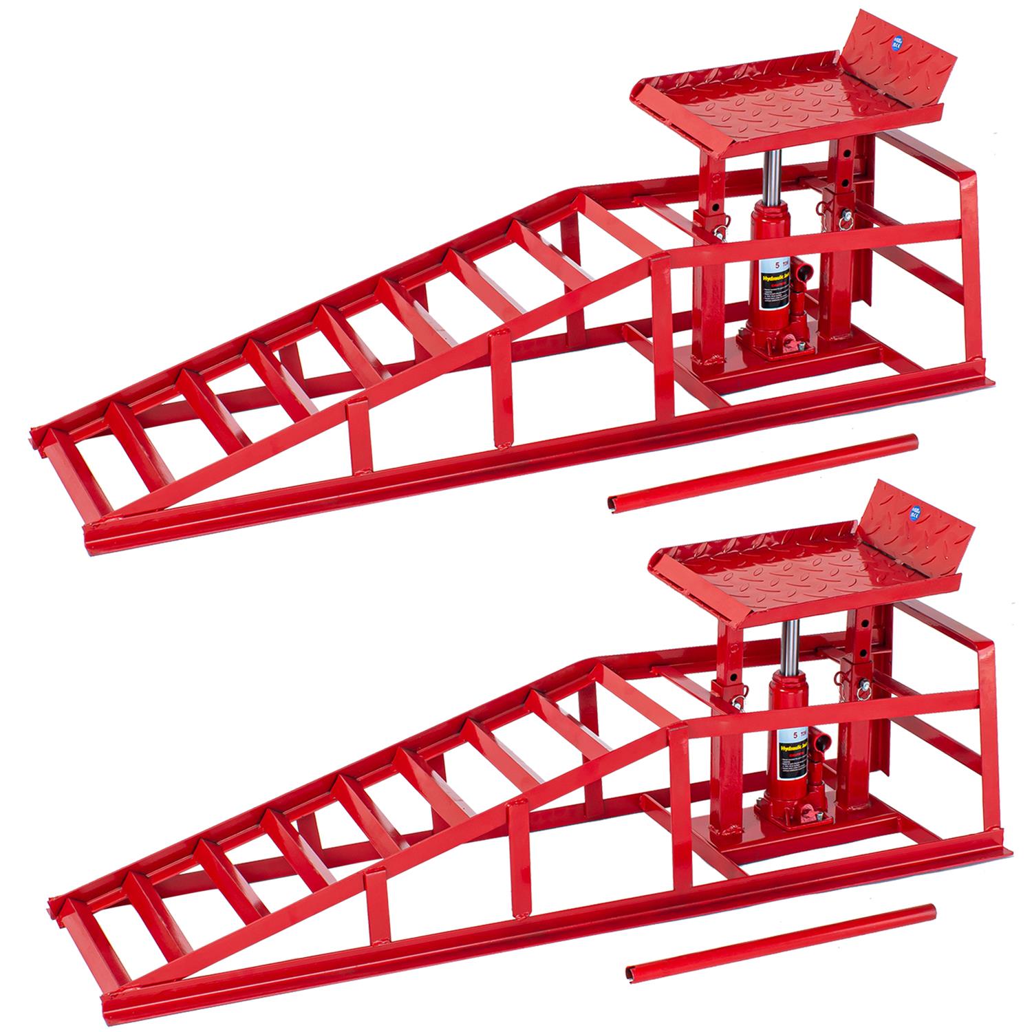 Steel Car Ramps With Jack 2PCs