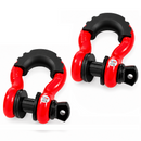 KATSU Tools 2PK 3/4" D-Ring Shackle 4.75 Ton Heavy Duty Towing Off Road Red