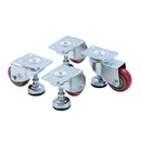 Swivel Leveling Castor 4PCs 75mm 3" - Red