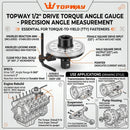 TOPWAY 1/2" Drive Torque Angle Gauge Meter Wrench 0-360 Degree Auto Tool 423904
