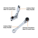 Short Ratchet Handle Set 2PCs 1/4"