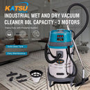 3600W 80L Triple-Motor Wet & Dry Vacuum Cleaner