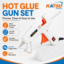 KATSU Tools 20W Electric Hot Glue Gun Melt 12Pcs Glue Sticks 7x150mm 323128