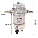 Fuel Filter Water Separator Trap Assy R12T with 2 Extra Filters