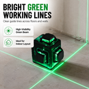 KATSU Tools 3D Laser Level 12 Lines Green Cross Horizontal Vertical 311584