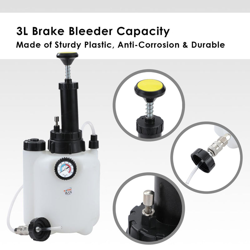 Fluid Bleeder Vacuum Pump 3L with 1L Refilling Bottle