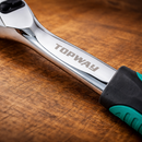 TOPWAY Ratchet Handle 72-Tooth – 5° Arc – 1/4", 3/8" & 1/2" Drive