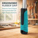 TOPWAY ratchet handle ergonomic rubber grip detail designed for reduced hand fatigue