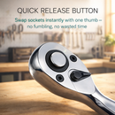TOPWAY ratchet handle quick release button close-up for fast socket changes