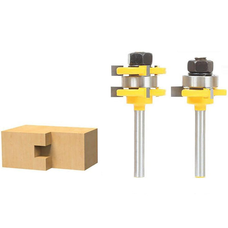 Tongue and Groove Router Bit Set 2PC Set 1/4"