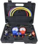 Manifold Gauge Set, with Hose, Air Conditioning Refrigerant Diagnostic Fluor Manifold Table Gauge