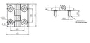 Industrial Hinges with Zinc Alloy 40x40mm 1 Pair