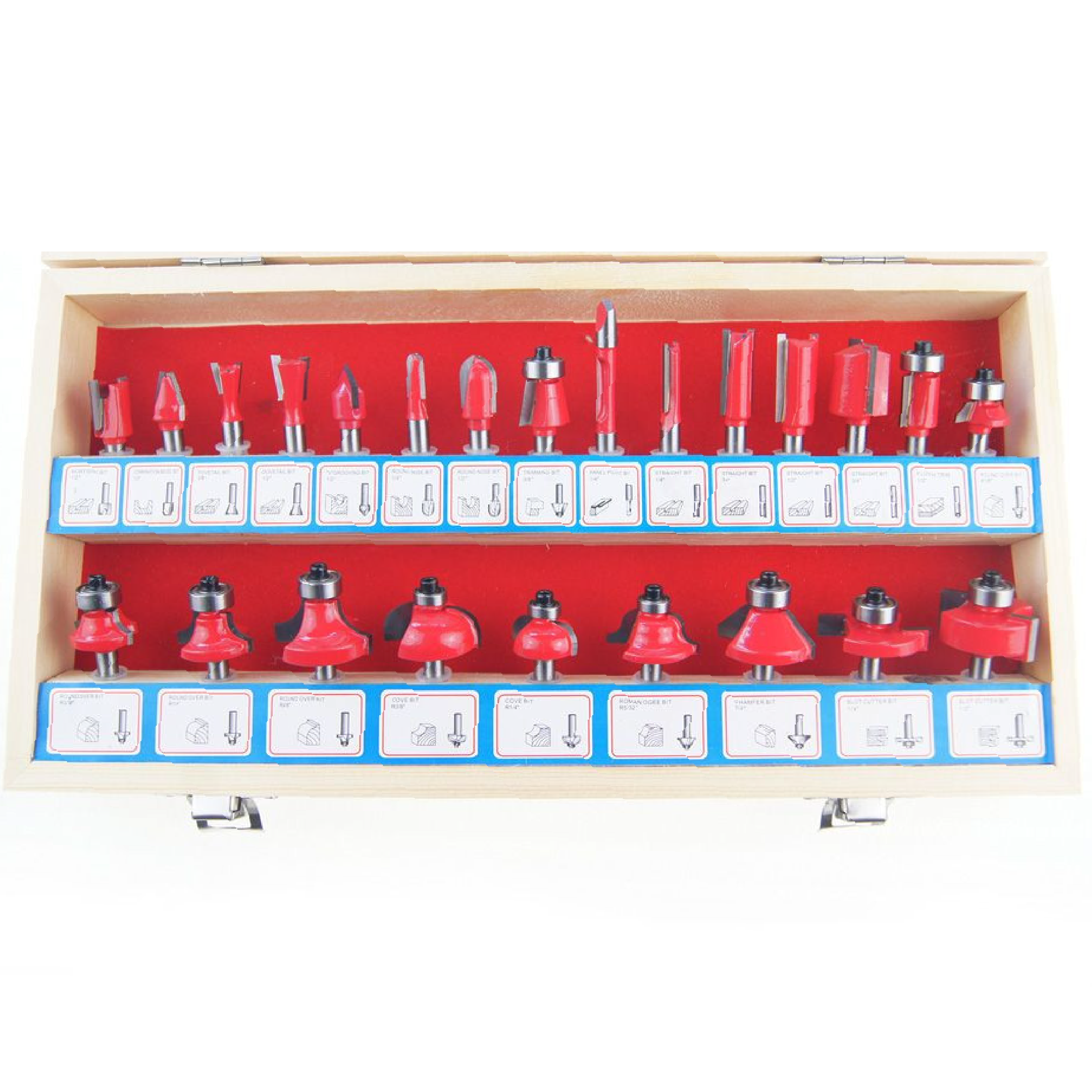 Wood Working Router Bit Set 24PCs 6MM Shank