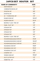Wood Working Router Bit Set 24PCs 6MM Shank freeshipping - Aimtools