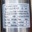 Heavy Duty Submersible Sewage Dirty Water Pump 450W freeshipping - Aimtools