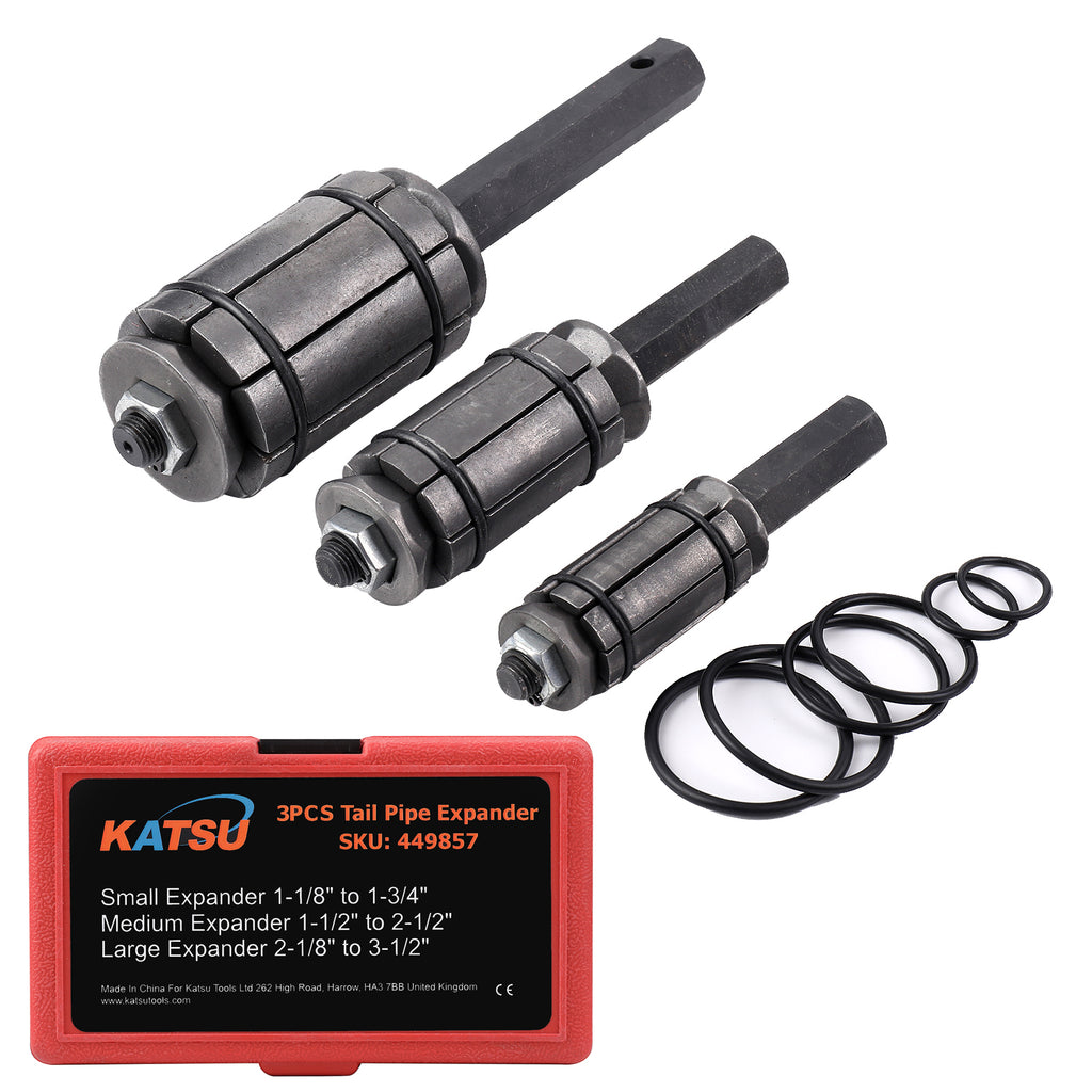 3X Tail Pipe Exhaust Muffler Expander Spreader Tool Kit Set 1-1/18 3-1/2 w/Box | UK 3X Tail Pipe Exhaust Muffler Expander Spreader Tool Kit Set 1-1/18 3-1/2 w/Box | UK