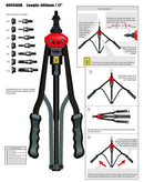 Professional Quality Hand Nut Riveter 4 to 12MM 17" 440MM freeshipping - Aimtools