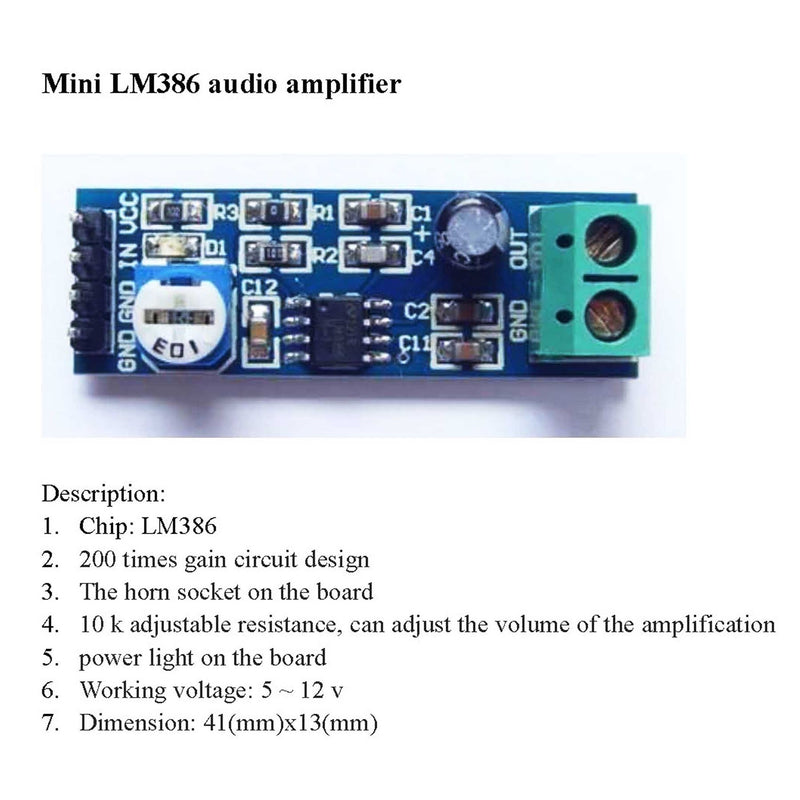 Mini LM386 audio amplifier