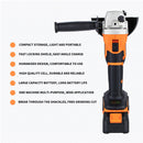 UNI-FIT Cordless Angle Grinder Brushless 2 Batteries 21V