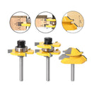 45° Joint Router Bit & 2Pcs Tongue and Groove Set 1/4" 1-1.3/8