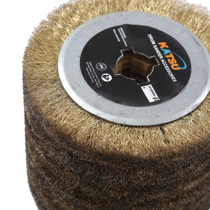 Brass Coated Wire Brush Drum 120mm 0.15mm/0.50mm