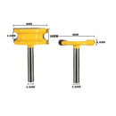 Flute & Bead Canoe Joint Router Bit Set 2PC 1/4"