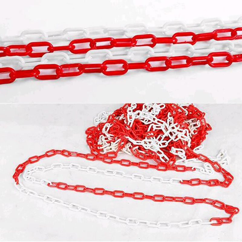 Red And White Barrier Plastic Chain 6mm 50Meters