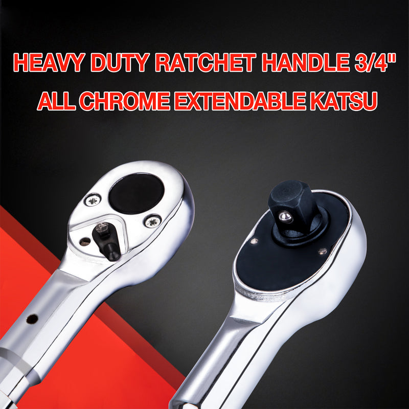 Heavy Duty Ratchet Handle 3/4" All Chrome Extendable