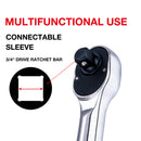 Heavy Duty Ratchet Handle 3/4" All Chrome Extendable