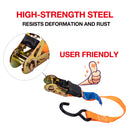 Ratchet Tie Down Strap 4PCs Set 700KG Breaking 1"x15ft freeshipping - Aimtools