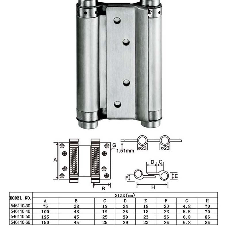 Stainless Steel 2PCS 2 Ways Hinges- Size:100mm