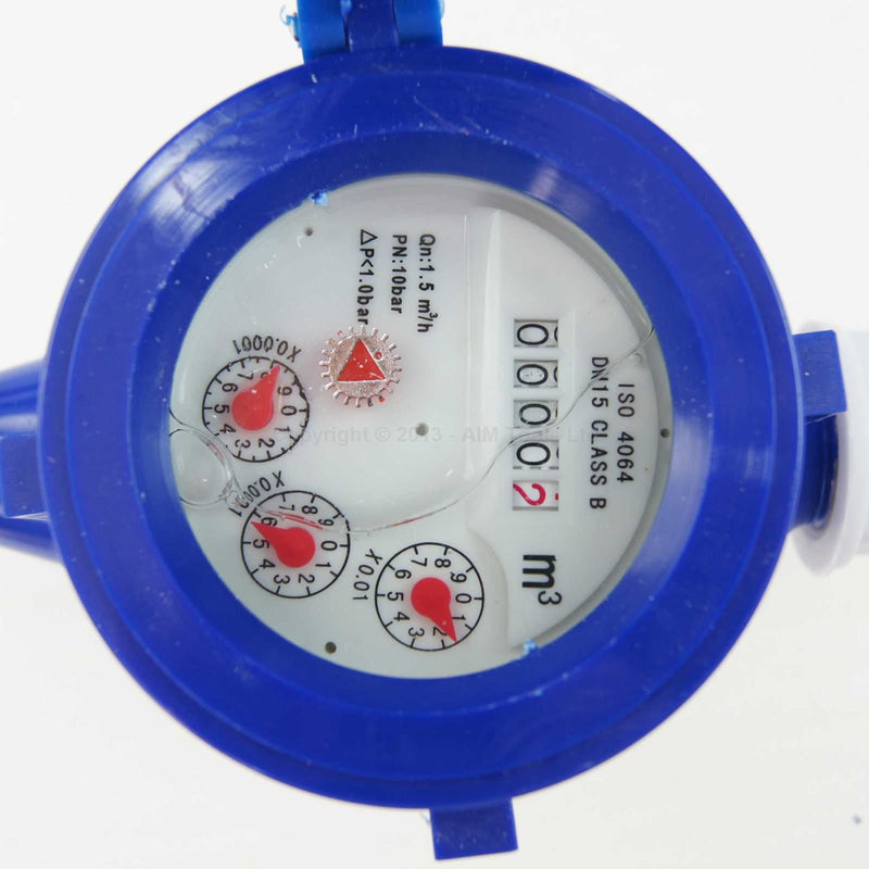 Plastic Water Meter Counter 15mm Wet Dial freeshipping - Aimtools