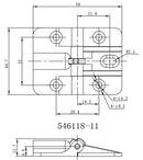 Industrial Hinges with Zinc Alloy 59x44.7mm 1 Pair