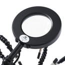 Soldering Helping Hands 6 arms, Light & Magnifier- Black