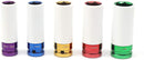 Impact Deep Socket Set 1/2" Colored 5pcs