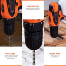 Basics Cordless Drill 10mm Keyless Chuck 12V