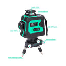 Self Adjusting Laser Level 12 Lines Green Light