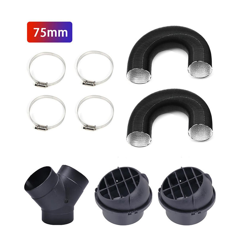 75mm Heater Pipe Ducting Y Outlet Exhaust Connector