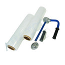 Pallet wrapping dispensor with 2 film rolls.